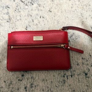 Red Leather Wristlet by Kate Spade